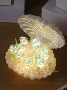 1入 DIY 手工製作玫瑰夜燈， 玫瑰氛圍燈，氛圍夜燈，裝飾燈，客廳，假日裝飾，露營，派對，伴侶生日禮物，創意禮物 - 暖光 - 查看 5