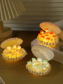 1入 DIY 手工製作玫瑰夜燈， 玫瑰氛圍燈，氛圍夜燈，裝飾燈，客廳，假日裝飾，露營，派對，伴侶生日禮物，創意禮物 - 暖光 - 查看 2