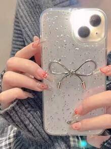 Ốp Điện Thoại Trong Suốt Phong Cách Ins Đơn Giản Có Nơ Tương Thích Với IPhone 15Pro Max/14Pro/13Pro/11/12/14/15, Sáng Tạo Và Chống Rơi, Bảo Vệ Toàn Diện - trong suốt - Xem 1