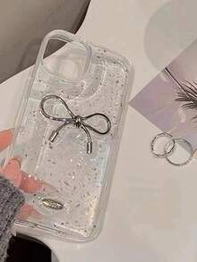 Ốp Điện Thoại Trong Suốt Phong Cách Ins Đơn Giản Có Nơ Tương Thích Với IPhone 15Pro Max/14Pro/13Pro/11/12/14/15, Sáng Tạo Và Chống Rơi, Bảo Vệ Toàn Diện - trong suốt - Xem 2