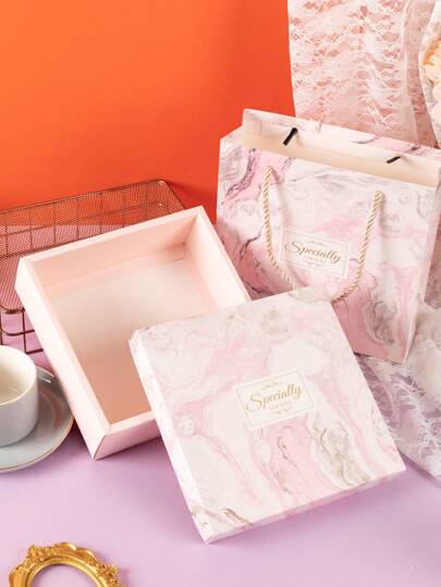 2 件套礼品盒和包装袋套装，便携式礼品收纳袋，适用于派对、单身派对、婚礼、单身女郎、新娘、派对装饰生日、伴娘求婚礼物、婚礼装饰、新娘送礼会