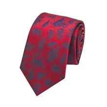 1 Corbata Roja De Cachemira Para Hombre Para Fiesta De Moda, Boda, Negocios, Ocio