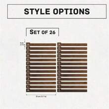 26入組黑膠唱片分類板 木製唱片分類板 按字母順序 A-Z 排列 黑膠唱片收納分隔板橫式竪式唱片保管架導引導片 專輯CD DVD多媒體書櫃收納 - 鏽棕色 - 查看 2