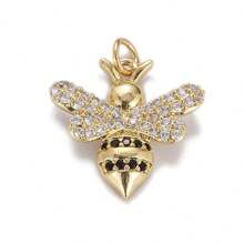 1pc Copper Plated 18k Gold Stylish Simple Personalized Animal Shaped Elephant Fox Butterfly Inlaid Rhinestone Pendant DIY Bracelet Necklace Earring Versatile Jewelry Accessory - Multicolor - View 11