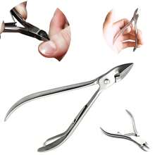 Juego de 2 piezas!! de cortaúñas pequeño, cortacutículas y tijeras para cutículas. - Gris Oscuro - Ver 2