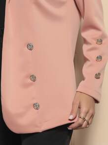 Neoprene Women's Blezer With Button Jacket - Rosa - Ver 4