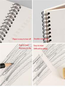 A4 Sketch Spiral Notebook Drawing Pad For Art Students, Thickened Watercolor Binding Book For Painting - Brown - View 12