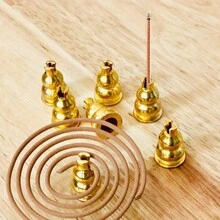 5 chiếc Hộp đựng nhang bầu mini, Lư hương bằng kim loại hợp kim, Đồ trang trí thủ công cho Spa, Yoga, Thiền, Trang trí nhà cửa, Trang trí phòng, Quà tặng (Không bao gồm nhang) - Nhiều màu - Xem 1