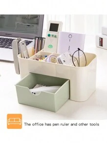 Organizador De Maquillaje Cosméticos Multiusos Escritorio Baño 6 Compartimentos + 1 Cajón - Verde - Ver 7