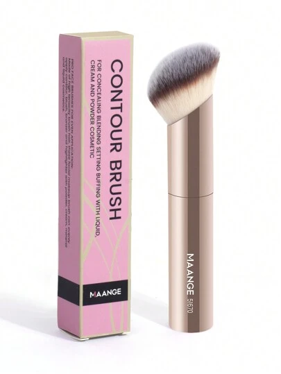 MAANGE 1 Set Professional Foundation Brushes, Angled Tube-Shaped Makeup Brushes, Soft Fiber Material, Convenient To Carry, Travel Essential, Includes Foundation Brush, Concealer Brush, Blush Brush, Contour Brush, Bronzer Brush, Powder Brush And More.,Giveaways