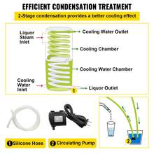 20L 5.28Gal Water Alcohol Distiller 304 Stainless Steel Moonshine Wine Making Boiler Home Kit With Thermometer For Whiskey Brandy Essential Oils - 銀色 - 查看 7