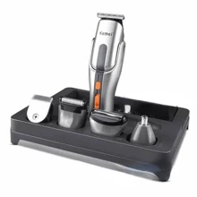 Kemei Rechargeable Electric Hair Clipper KM-680A 5 In 1 Hair Trimmer Shaver Nose Trimmer Body Hair Trimmer 5 In 1 - Gray - View 1