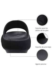 Nuevo Sandalias chanclas de moda Unisex Mujer Hombre, PLATAFORMA 4cm Chanclas mujer Unisex Suela Gruesa Impermeable C - Negro - Ver 8