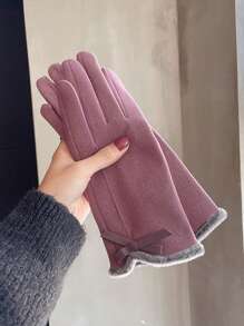 Women's Gloves, Warm For Spring/Fall, Driving/Winter Riding Electric Vehicles, Single-Layered, Cute Lightweight Plus Thick German - Multicolor - View 10