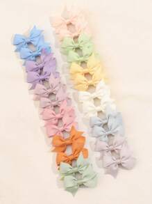 24pcs Plain Hair Bows For Girls Grosgrain Ribbon Bow Hair Clips With Full Lined Toddler Girl Bows Macaron Alligator Clips Birthday Hair Barrettes Kids Hair Accessories