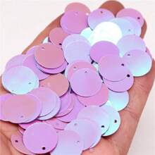 150 piezas 20g Lentejuelas sueltas redondas PVC de 20mm de gran tamaño 2cm con un orificio a un lado para coser, joyería, colgante, adornos para boda, manualidades y accesorios