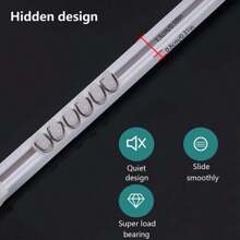 多功能强力粘性窗帘轨道 - 易于安装，无需钻孔，隐藏式设计，适用于家庭和浴室 - 白色 - 查看 4