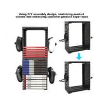 FOR Video Game Storage Tower Compatible With PS4 Switch Games, Universal Video Games Discs Organizers 24 PCS With 4 Controllers Holder, Game Disk Box Stand Rack Accessories - Game CD Storage Rack - View 5