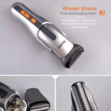 Kemei Rechargeable Electric Hair Clipper KM-680A 5 In 1 Hair Trimmer Shaver Nose Trimmer Body Hair Trimmer 5 In 1 - Gray - View 2