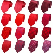 1 Corbata Roja De Cachemira Para Hombre Para Fiesta De Moda, Boda, Negocios, Ocio
