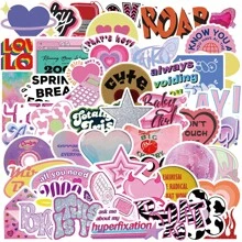 50入組Y2k貼紙，動漫卡通塗鴉裝飾貼紙組合，適用於筆記型電腦、電視、滑板等，批發可防水 - 1 - 查看 2