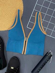 Women Basic Tops - Blue - View 1