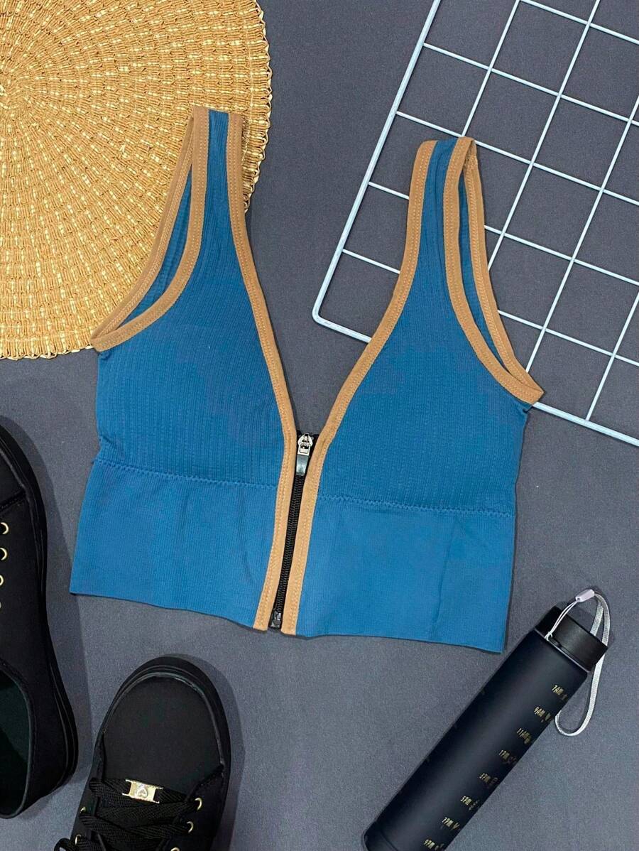 Women Basic Tops - Blue - View 1