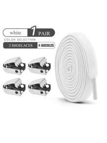 1pair Elastic No-Tie Shoelaces, Multiple Colors Available For Sneakers, Sports Shoes (Note: Actual Colors May Vary Slightly Due To Different Monitor Settings)