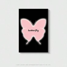 1入40*60cm油畫畫布INS風格蝴蝶客廳沙發背景牆藝術，優雅創意的臥室床頭板裝飾，建議自行裱框 - 粉色 - 查看 5