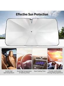 Prasol Protector Solar Parabrisas para Auto Coche Plegable - Negro - Ver 8