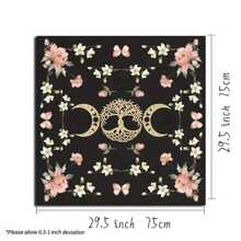 1pc Autumn Phase Moon & Floral Altar Cloth,  Card Reading Cloth For Witches,  Mat For Room Decoration