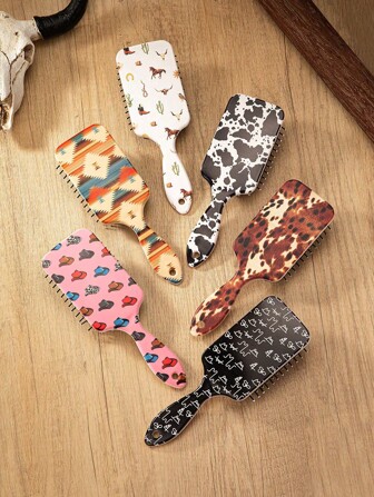 1pc Western Cowboy Style Hair Brush With Airbag Comb, Nylon Comb Teeth, Air Cushion, Styling Comb, Scalp Massage Comb ,Hair Styling Tools Hair Accessories