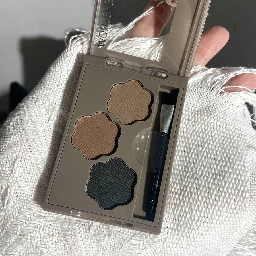Polvo para cejas de flores de tres colores, adecuado para la aplicación diaria de maquillaje de cejas - 02 - Ver 1