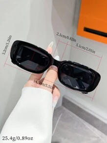 1pair Plastic Framed Square Fashion Glasses, Fashion Beach Style Halloween Basics Fall Winter Women Outfits Clothes Business Casual Gifts For Summer Beach Vacation,Outdoor,Travel Preppy Style For Back To School