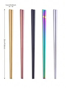 1/5 chiếc đũa thép không gỉ Holographic, đũa hiện đại cho nhà bếp trong bộ đồ ăn khách sạn cao cấp, nhà bếp, quà tặng Giáng sinh - Nhiều màu - Xem 2