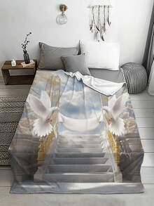 1入暖和舒適的法蘭絨柔軟毯子，埃菲爾鐵塔搭配新藝術風格，是父親節、生日和特殊場合的完美禮物，保暖且耐污 - 彩色 - 查看 4