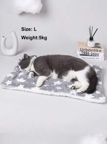1pc Star Print Pet Bed Mat Moisture-Proof Pad, Cat/Dog Blanket, Pet Cushion For Sleeping - Multicolor - View 1