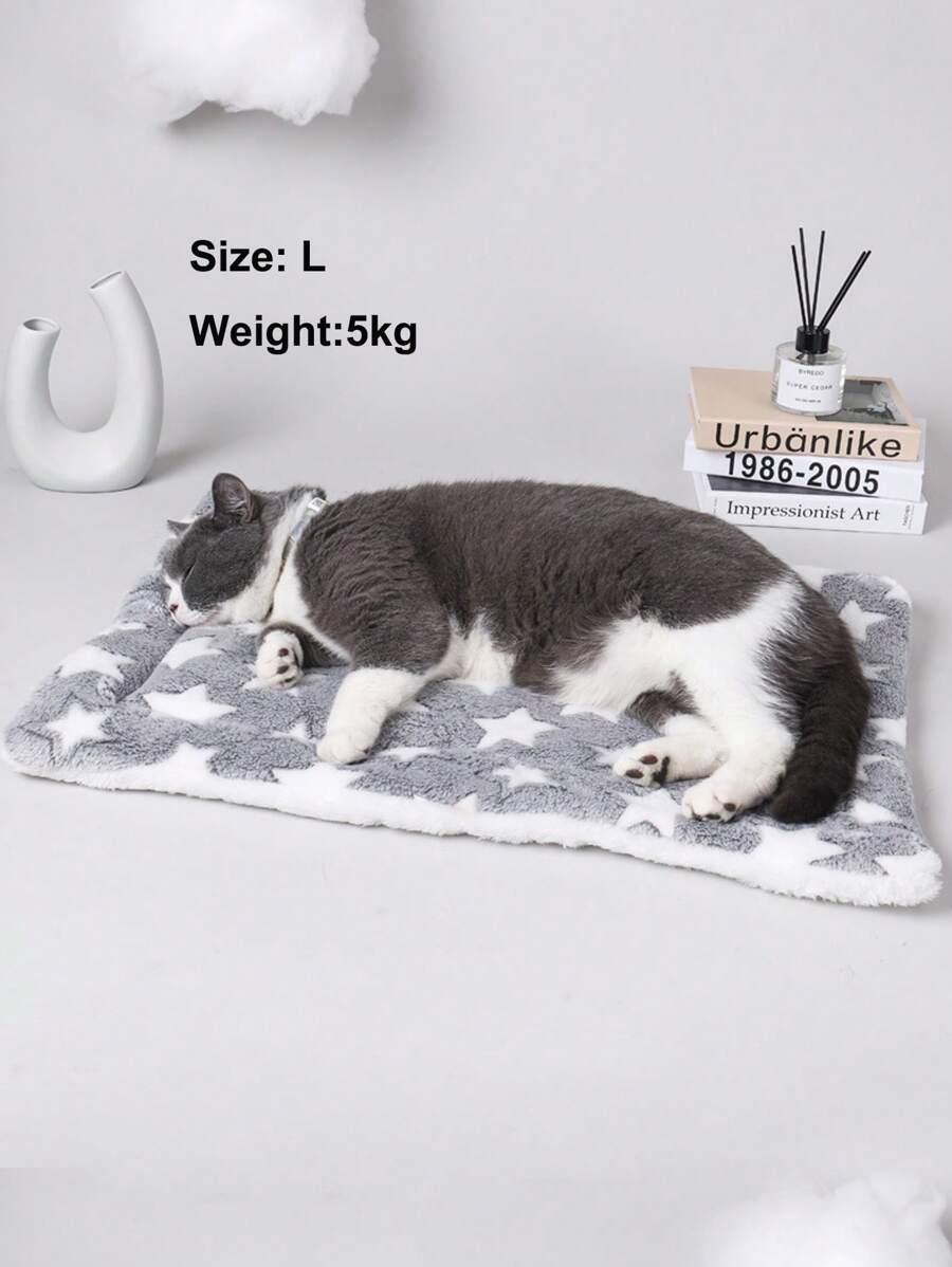 1pc Star Print Pet Bed Mat Moisture-Proof Pad, Cat/Dog Blanket, Pet Cushion For Sleeping - Multicolor - View 1
