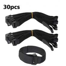 20/50入組可重複使用的綁緊電纜帶，鉤環式電纜綁帶，適用於自行車、汽車記錄儀，綁緊電線 - 黑色 - 查看 12