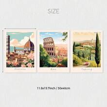 3pcs/Set Italy Tuscany Landscape Canvas Wall Art Prints, Colorful Italian Posters, Ideal Gift For Bedroom, Living Room, Corridor, Dining Room, Wall Art, Home Decor, Summer Decoration, Wall Decoration, Room Decoration, Frameless - Color - View 10