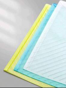 A4 Size Waterproof And Thick Transparent Button Snap Document Bag, Large Capacity For Office Supplies, Archival Storage, Exam Paper Bag For Students - Multicolor - View 5