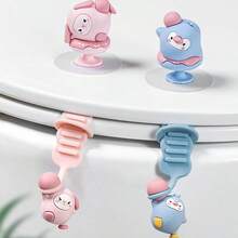 1 Dụng cụ nâng nắp bồn cầu bằng nhựa màu hồng/xanh/vàng có tay cầm lật dính, dụng cụ lật nắp bồn cầu để tránh chạm vào nắp bồn cầu, phụ kiện thiết yếu trong gia đình. - Nhiều màu - Xem 1