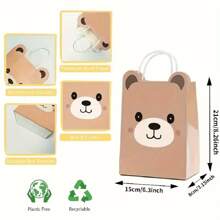 10pcs, Mini Gift Bag, Three-Dimensional Ears Cute Bear Gift Bag, CuteGift Bag, Wedding Gift Bag, Candy Bag, Holiday Gift Bag, Birthday GiftBag,Mother's Day Gift Bag