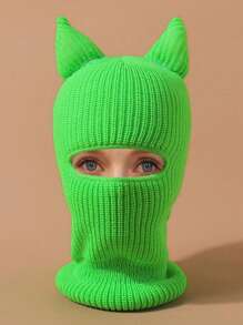 LEAJOURNO. 1 件装男女通用针织骑行面罩颈部保护帽，适合冬季，恶魔风格，带眼罩万圣节 - 黑色 - 查看 10