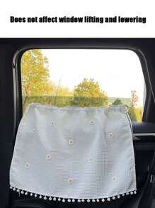 1pc Little Fresh Car Sunshade Waffler Car Sunshade Curtains Cute Sunscreen And Thermal Insulation Car Sunshades - one-size - View 6