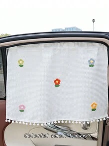 1pc Little Fresh Car Sunshade Waffler Car Sunshade Curtains Cute Sunscreen And Thermal Insulation Car Sunshades - one-size - View 10