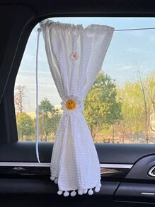 1pc Little Fresh Car Sunshade Waffler Car Sunshade Curtains Cute Sunscreen And Thermal Insulation Car Sunshades - one-size - View 7