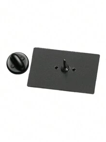 1 pièce Broche émail texte géométrique noir créative, épingle lettre de bande dessinée amusante, accessoire de badge, décoration pour chapeau et sac à dos, cadeau de bijoux pour amis, épingle décorative pour vêtements, sacs et habits scolaires