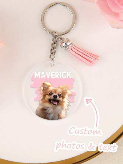 1PC Round Acrylic Graffiti Personalized Pet Keychain Cute And Cute Pet Keychain Pendant Custom Photo And Text Gifts For Pets Gifts For Friends, Parents, Couples Doggy,Dawg,Kitties,Cat,Engraved, Fashionable,Colorful,Cute,Adorable,Contracted,Funny,Kawaii,Stylish,Y2K,Fall Fashion,Unisex,Casual,Cuties Custom,Personalized,Unique,Customized Ideal Gifts For Him Her,Boyfriend,Girlfriend,Family,Grandparents,Youth,Pets For Graduation,For Weddings,For Christmas,For Winter,For Fall/Autumn,For Holiday,For Father's Day,For Birthdays,For Anniversaries,For Mother's Day Finds,Winter Fashion, Christmas Gift, Christmas Decorations,Personalized Christmas Ornaments,Personalized Gifts For Women/Men,Personalized/Customized Keychain, Christmas Accessories,Delicate Romance, Utilitarian Chic