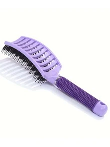 1 pieza Cepillo hueco curvo para cabello esponjoso seco y húmedo - Peine de masaje del cuero cabelludo para hombres y mujeres, herramientas de peluquería y peinado para salón, accesorios para el cabello, cepillos, peines, productos y accesorios para el cabello para barbería, salón de belleza, artículos esenciales de viaje, regreso a la escuela, artículos esenciales de viaje y vacaciones, accesorios para el cabello para mujeres, cepillo, cepillos para el cabello, cepillo de borde, cepillo para el cabello, peine, peine para el cabello, cepillo desenredante, cepillo de bola, mini cepillo para el cabello, juego de cepillos para el cabello, peine de madera, peine, cepillo para el cabello hacia atrás, cepillo para el cabello, cepillo de borde, cepillo para el cabello, peine para el cabello, juego de cepillos para el cabello, peine para el cabello, mini cepillo para el cabello, cepillo desenredante, productos para el cabello, herramientas para el cabello, cosas para el cabello, cuidado del ca - Multicolor - Ver 5